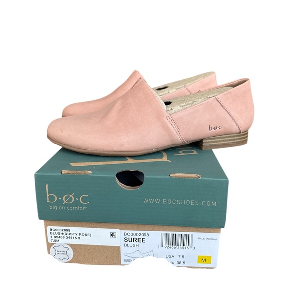 NEW B.O.C. BORN SUREE BLUSH LOAFER LEATHER FLAT Size 7.5 38.5 NIB - Picture 2 of 6